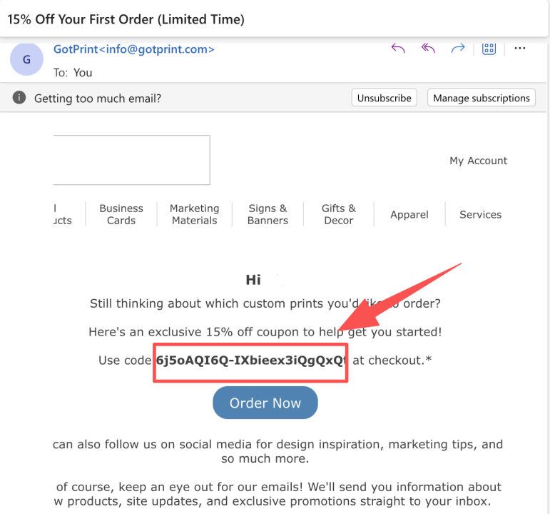 Email newsletter signup popup